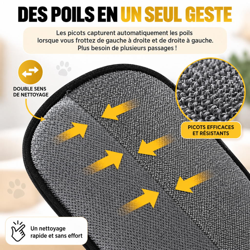 Gant Anti-Poils Réutilisable pour Chien & Chat