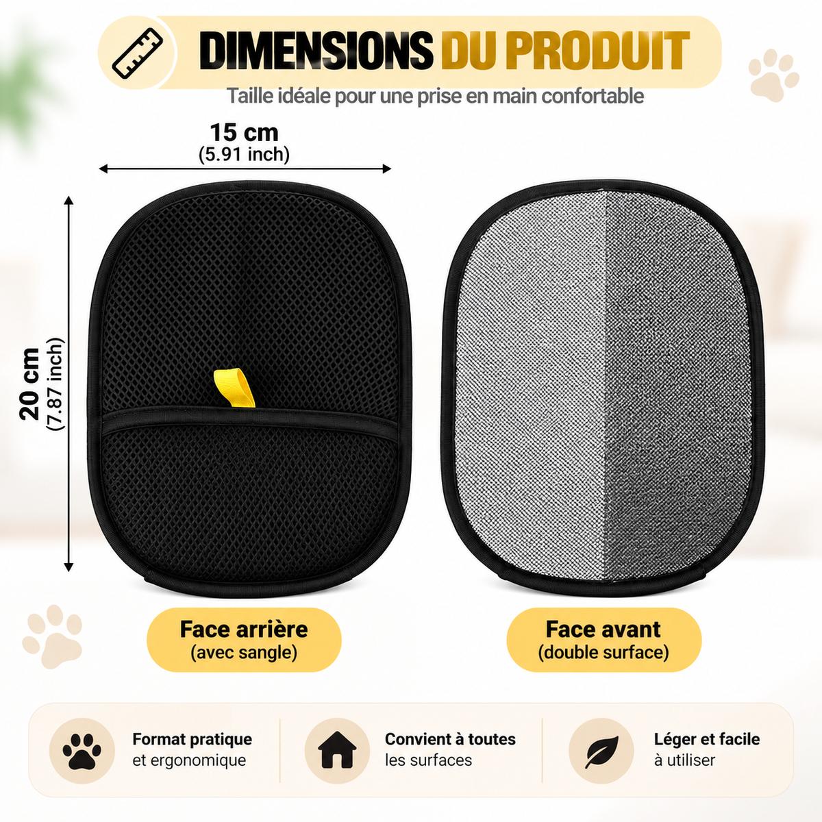 Gant Anti-Poils Réutilisable pour Chien & Chat