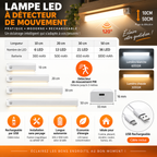 Lampe LED Sans Fil à Détecteur de Mouvement – Rechargeable