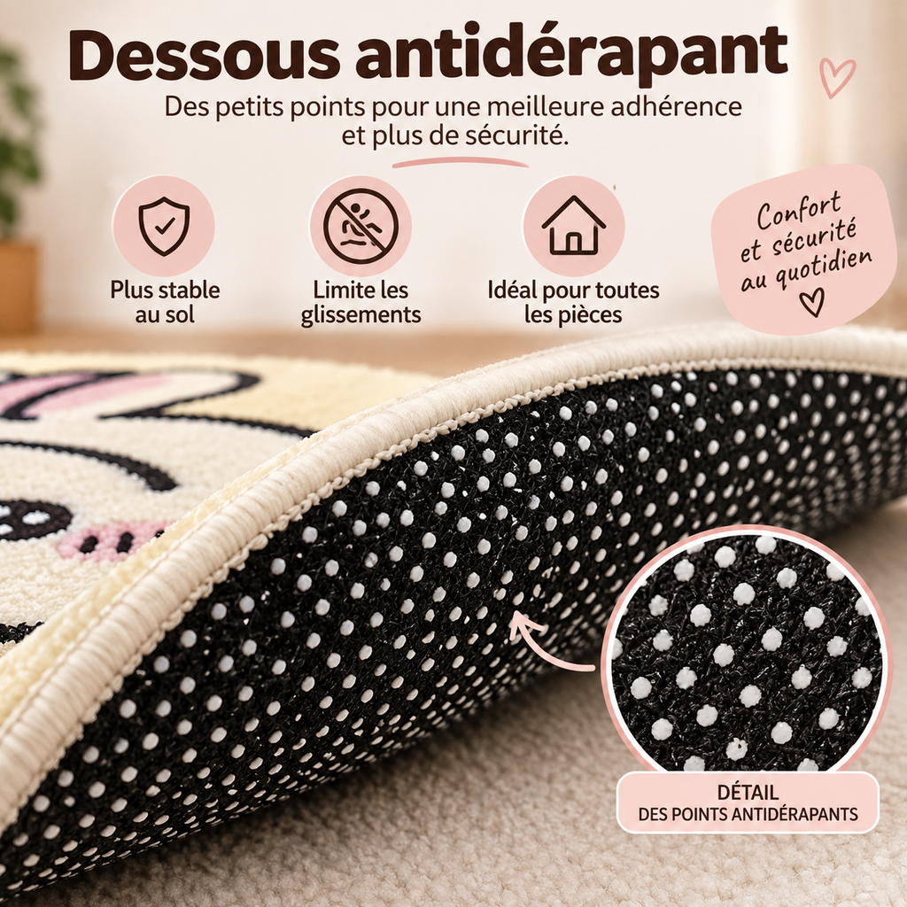 Tapis Chikawa Lapin Kawaii – Doux & Antidérapant 40 × 60 cm