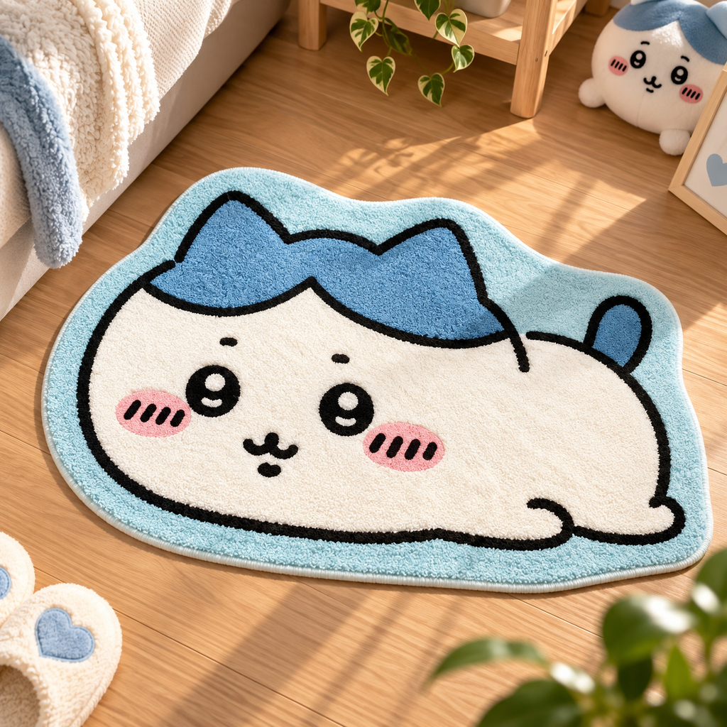 Tapis Chikawa Lapin Kawaii – Doux & Antidérapant 40 × 60 cm