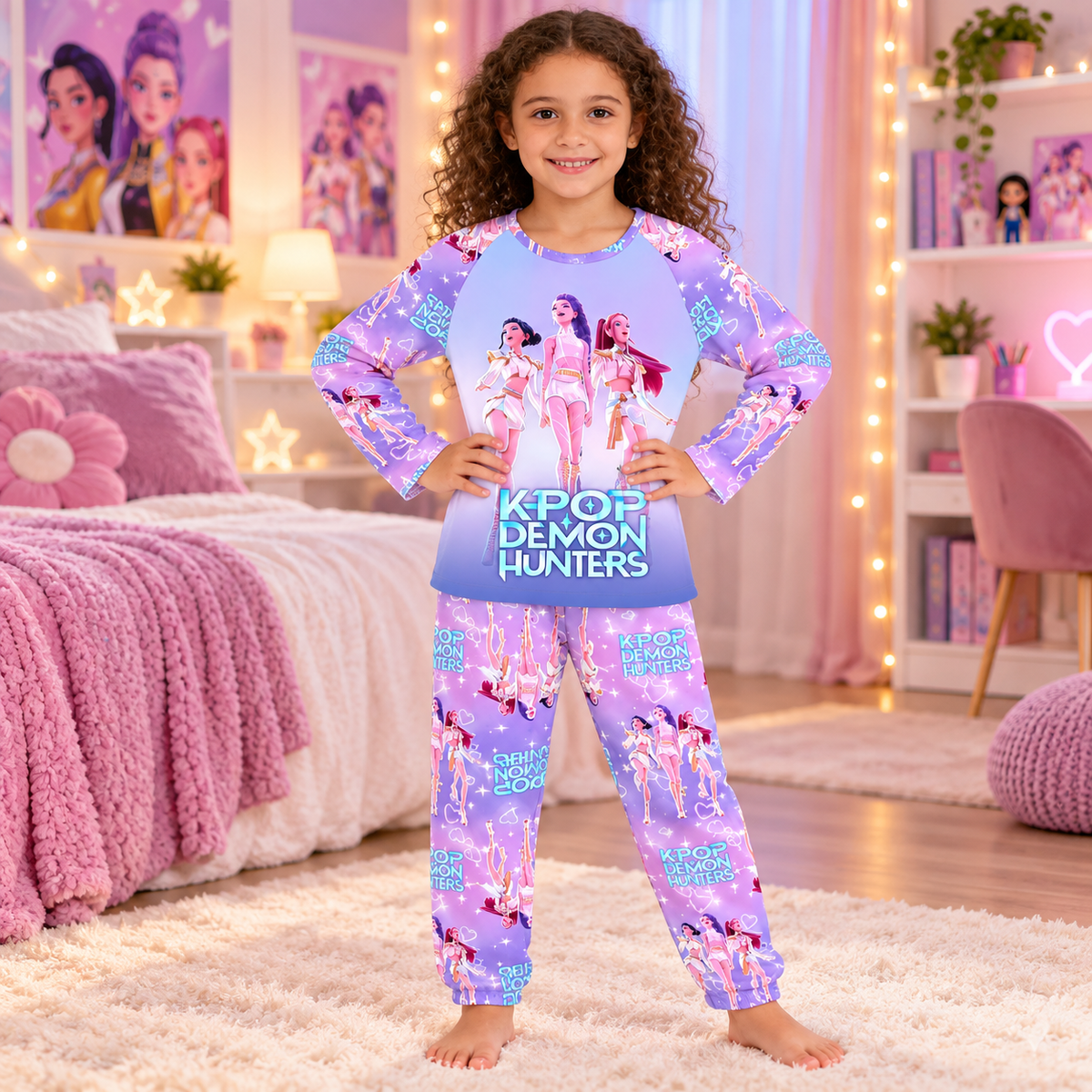 Pyjama Enfant 2 Pièces – Manches Longues – Motifs Colorés