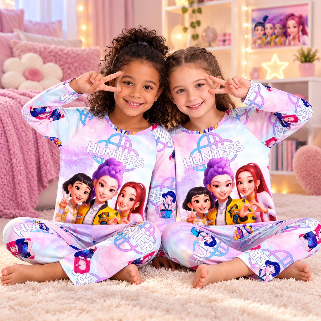 Pyjama Enfant 2 Pièces – Manches Longues – Motifs Colorés