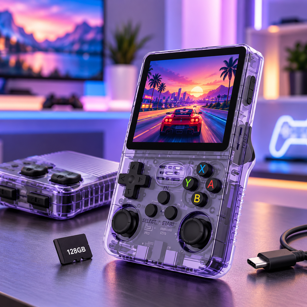 Console Rétro Portable R36S – Écran IPS 3,5" – 64/128 Go