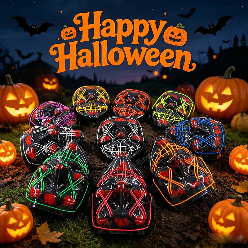 Masque LED Lumineux Halloween – Plusieurs Couleurs